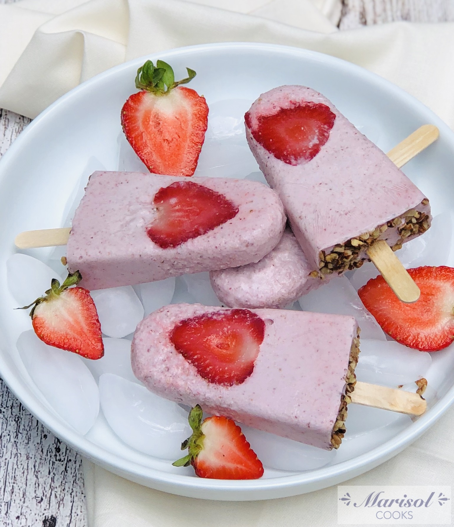 Strawberry Pecan Popsicle/ Sugar Free