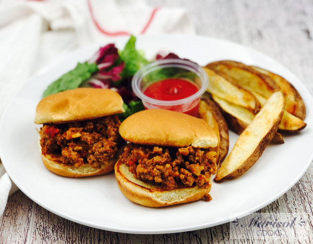 Sloppy Joe Sliders and Potato Wedges