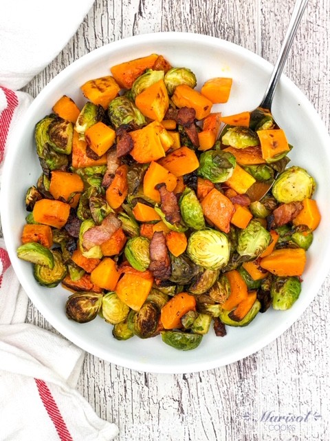Roasted Butternut Squash and Brussels Sprout