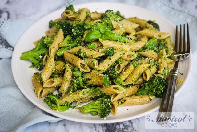 Penne with Sautee Veggies and Pesto