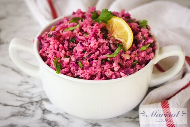 Cauliflower and Red Cabbage Rice