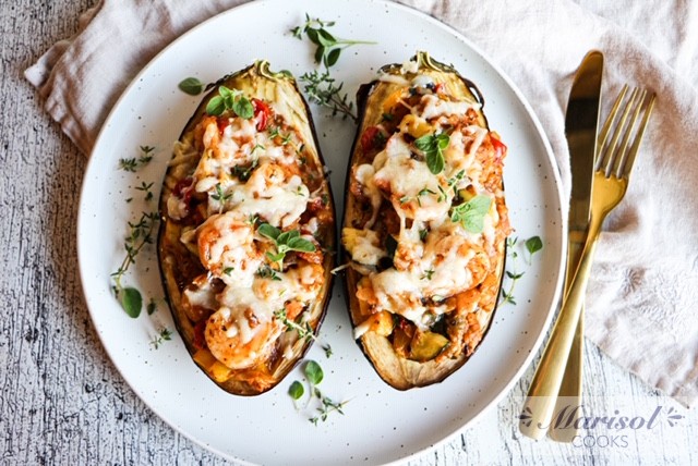 Shrimp Stuffed Eggplant