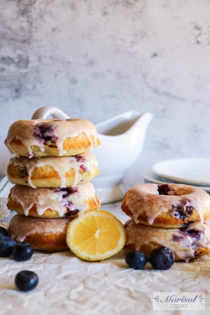 Lemon Blueberry Baked Donuts