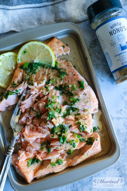 Roasted Salmon with Lemon Butter Sauce