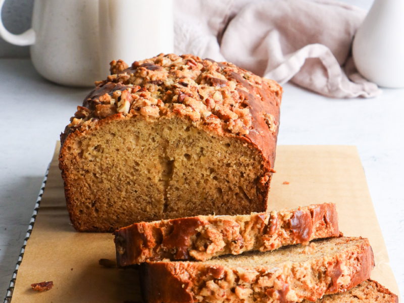 Banana Bread with Pecan Streusel