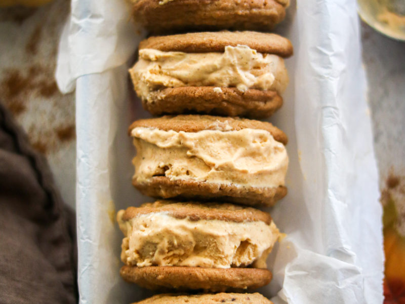 Pumpkin Spice Ice Cream Sandwiches