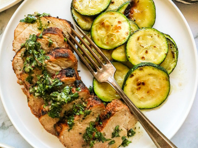Grilled Pork Tenderloin with Chimichurri Sauce