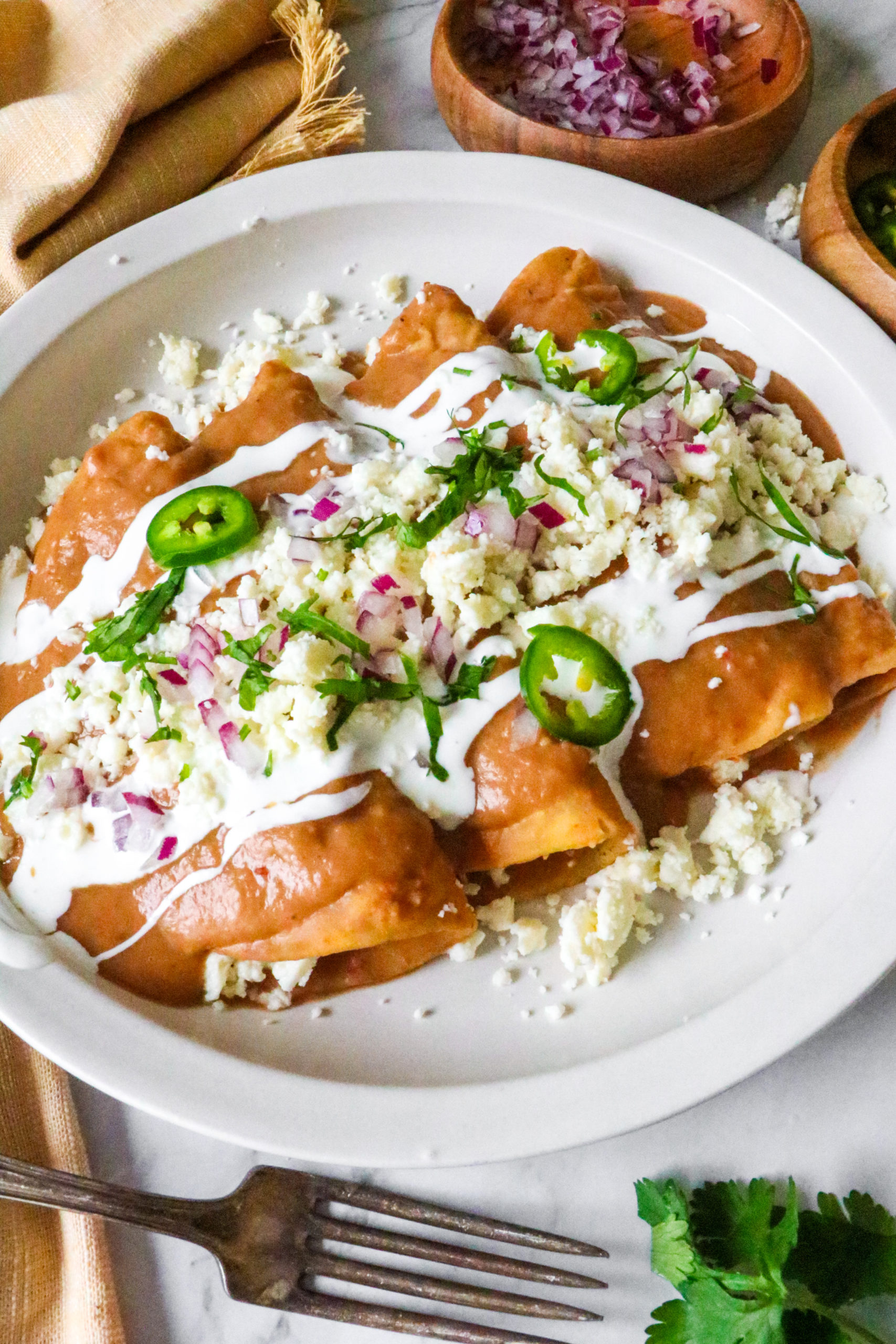 Enfrijoladas de Queso Fresco